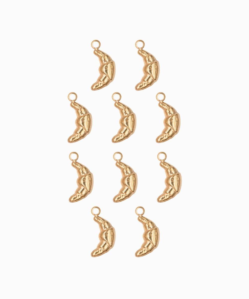 Pendentif croissant plat 10 x 6 mm
