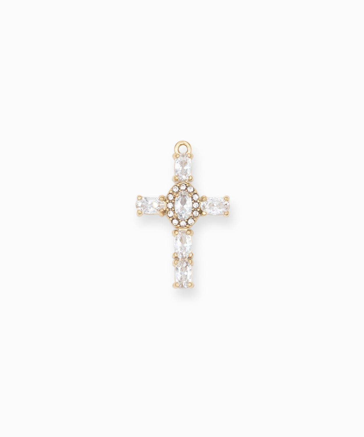 Pendentif croix strass 23.50x6.40mm