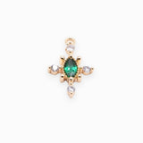 Pendentif croix strass cristal/émeraude 17x11mm