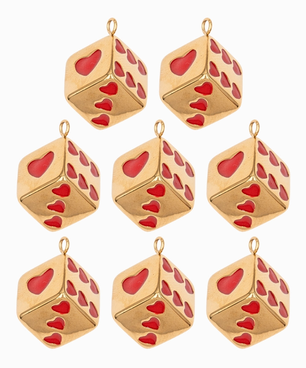 Pendentif dé coeur 11x11mm