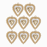 Pendentif double coeur nacre 20x18mm