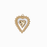 Pendentif double coeur nacre 20x18mm