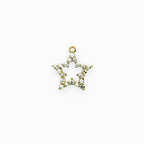 Pendentif étoile ajourée strass 13x12mm