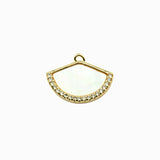 Pendentif éventail nacre 12x16mm