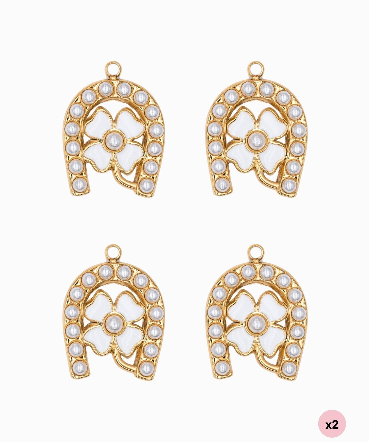 Pendentif fer à cheval et trèfle 20x17.50mm