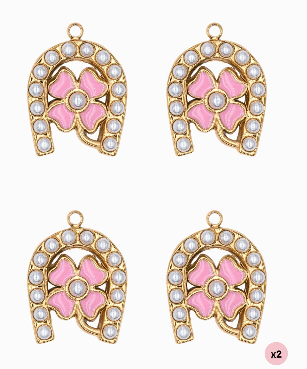 Pendentif fer à cheval et trèfle 20x17.50mm