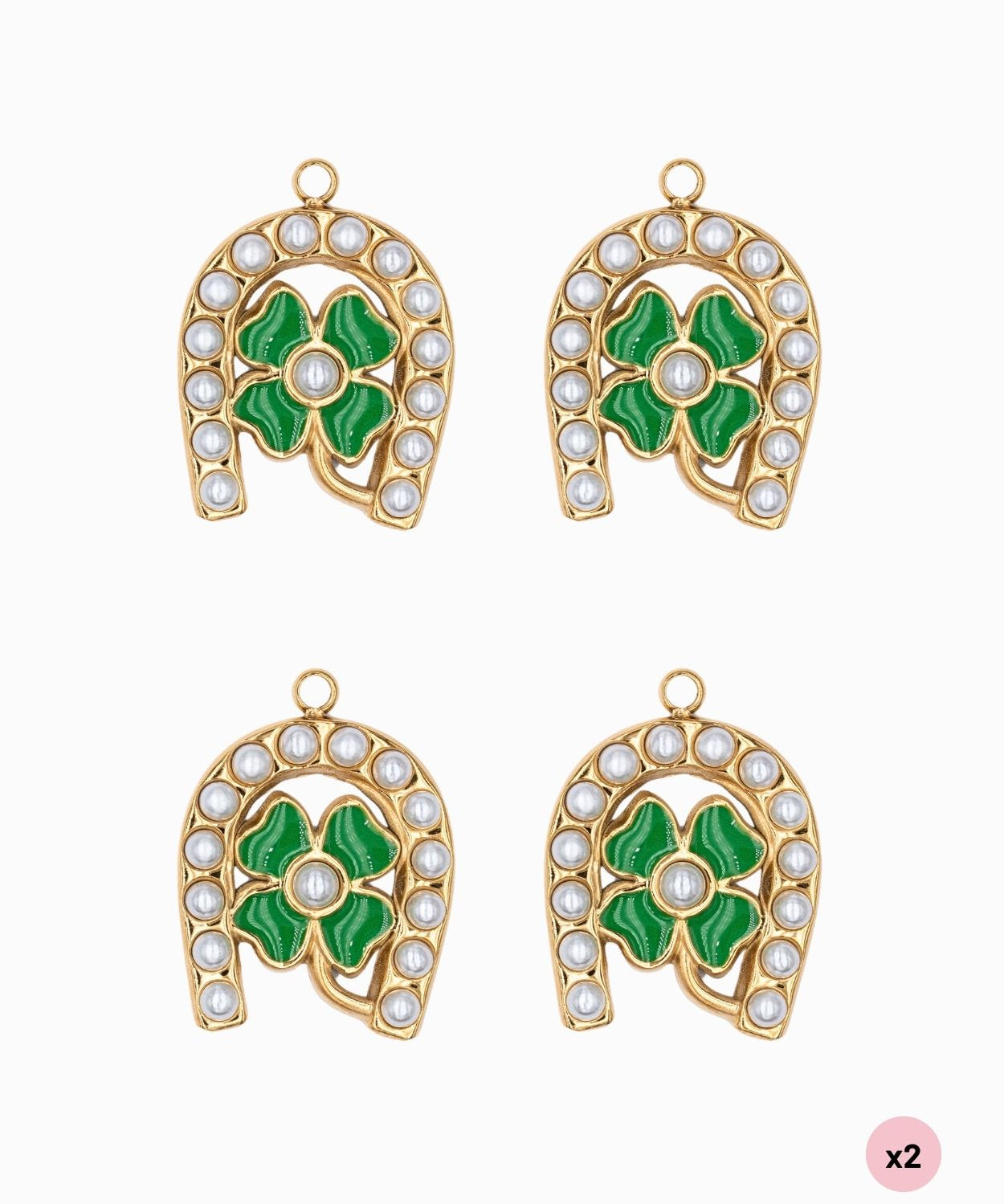 Pendentif fer à cheval et trèfle 20x17.50mm