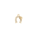 Pendentif fer à cheval strass mini trèfle 12mm
