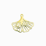 Pendentif feuille ginkgo 12x15mm