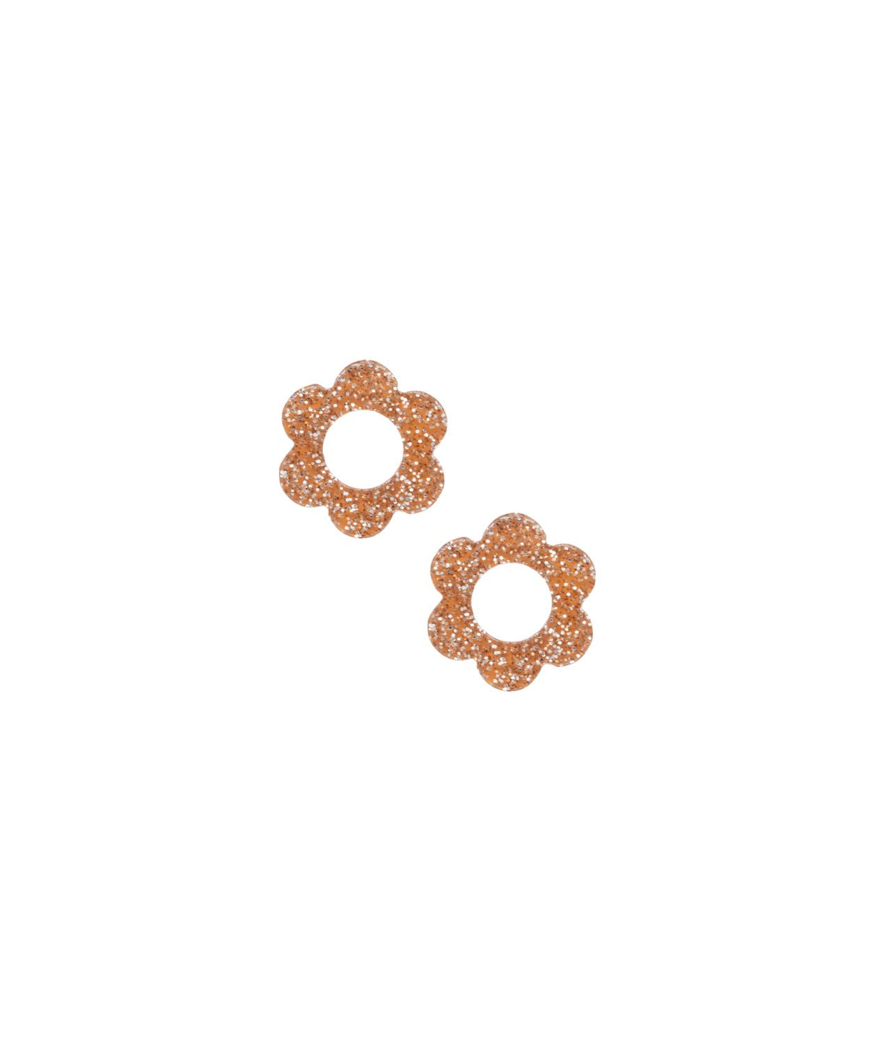 Pendentif fleur en acrylique pailleté 14mm
