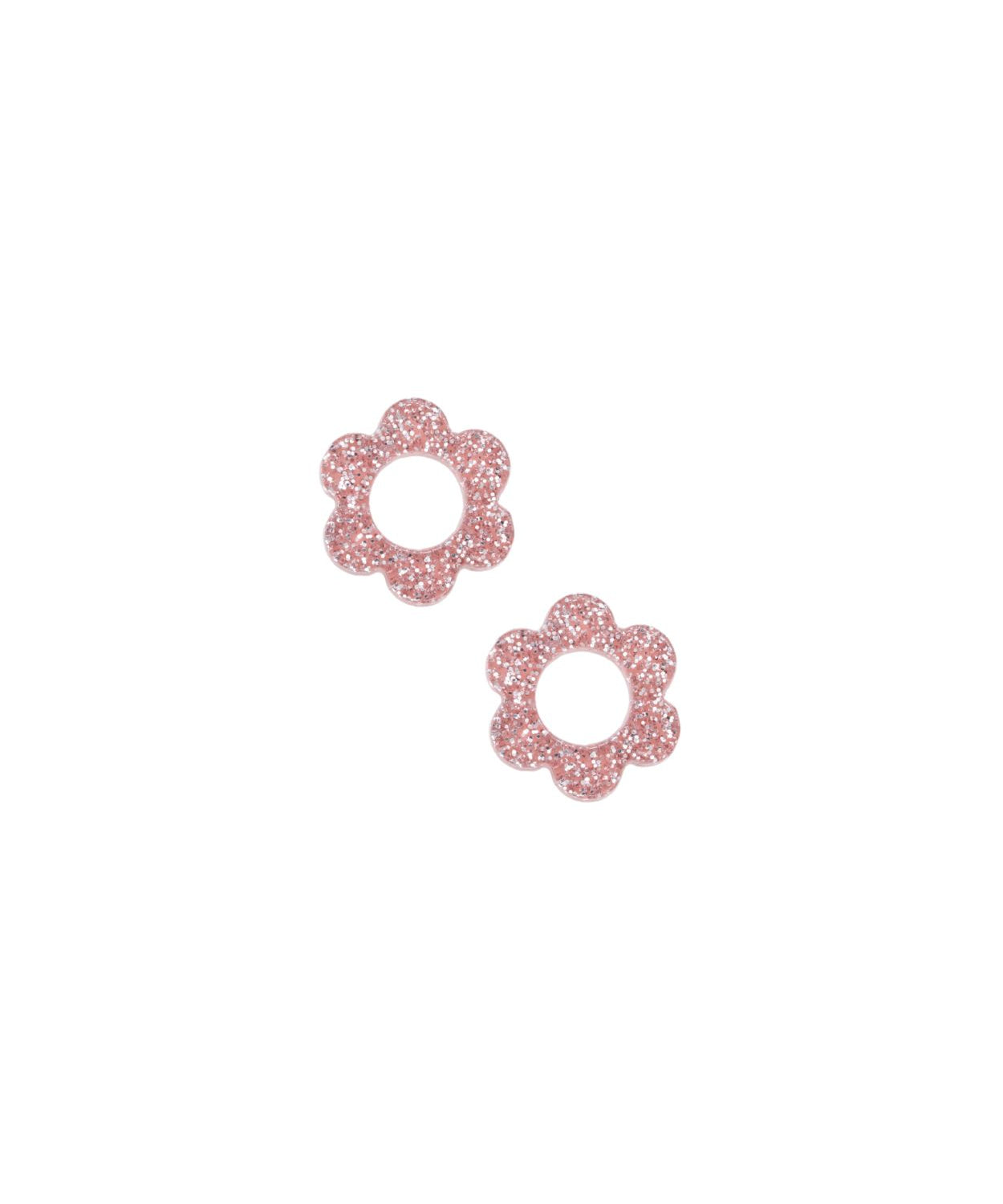 Pendentif fleur en acrylique pailleté 14mm