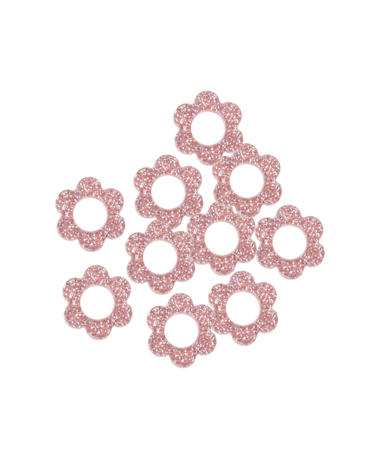Pendentif fleur en acrylique pailleté 14mm