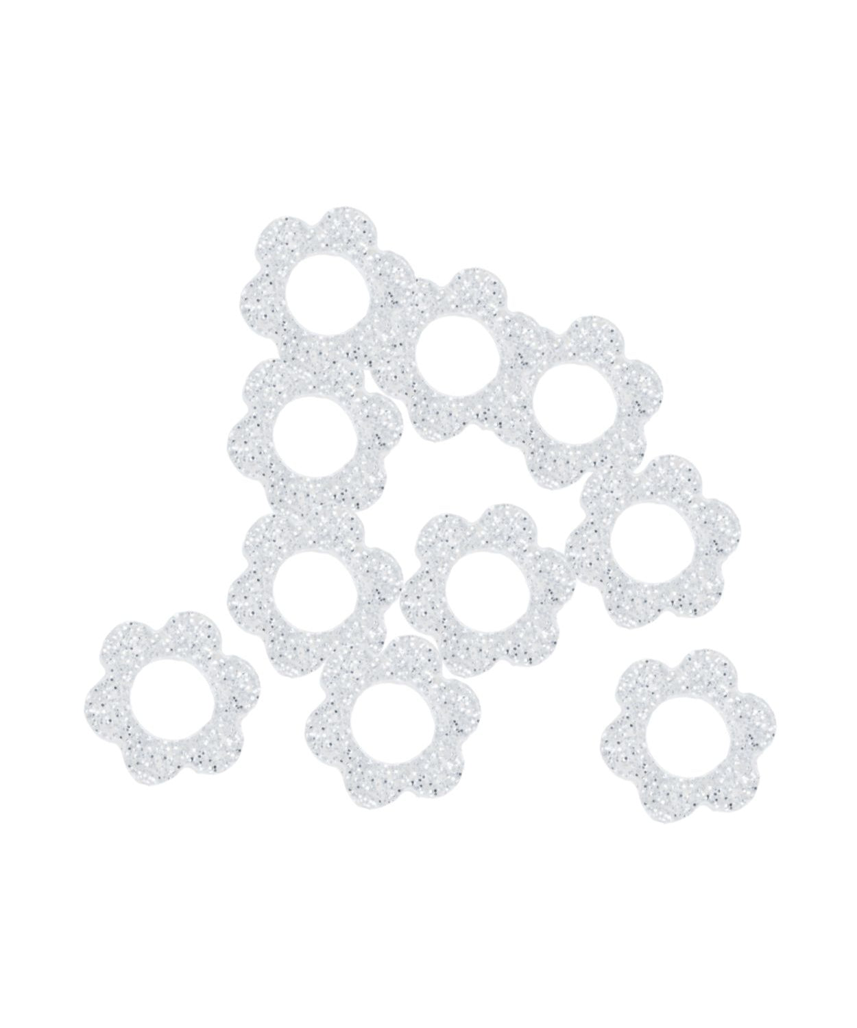 Pendentif fleur en acrylique pailleté 14mm