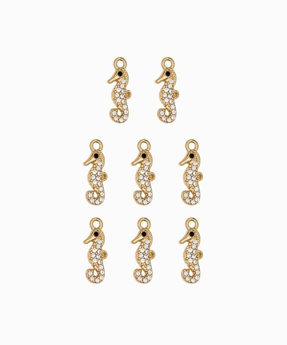 Pendentif hippocampe strass 12x5mm