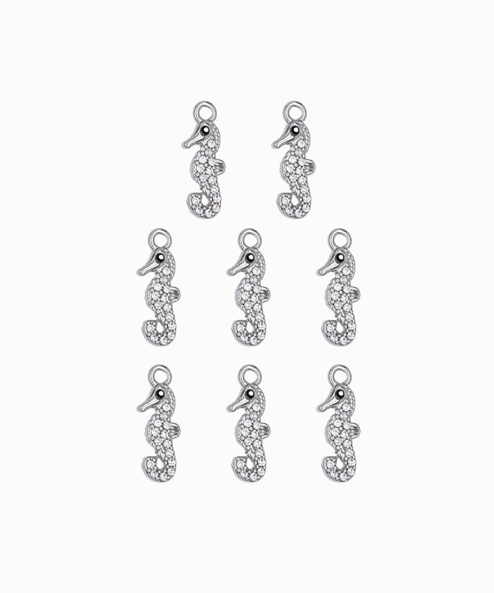 Pendentif hippocampe strass 12x5mm