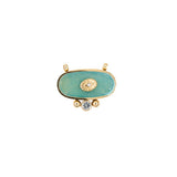 Pendentif horizontal ovale strass en acétate 22x15mm