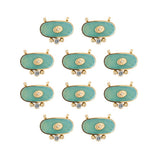 Pendentif horizontal ovale strass en acétate 22x15mm