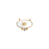 Pendentif horizontal ovale strass en acétate 22x15mm