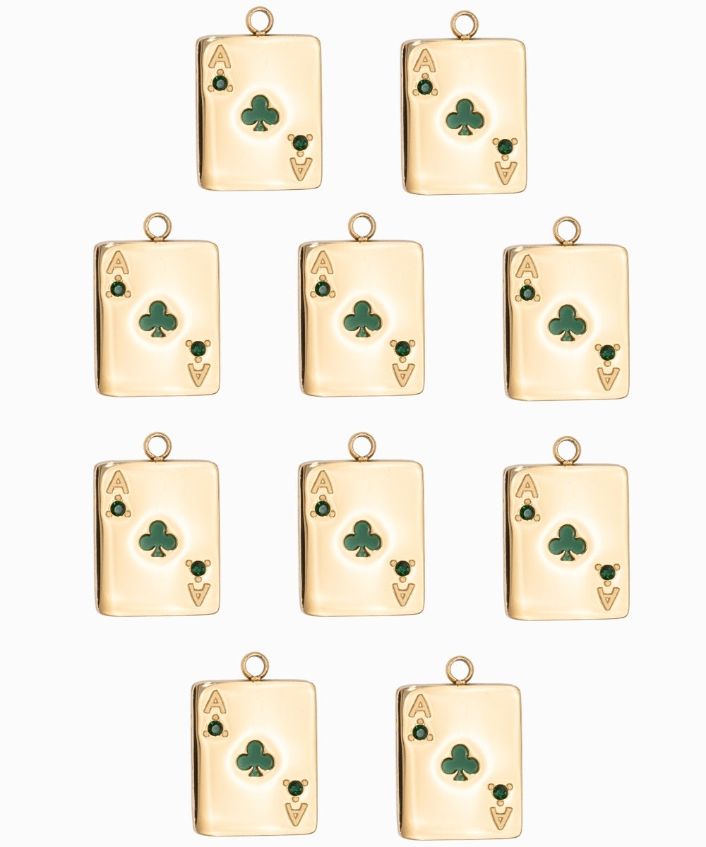 Pendentif jeu de carte trèfle 16x13mm