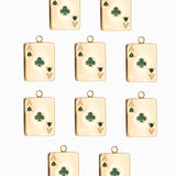 Pendentif jeu de carte trèfle 16x13mm