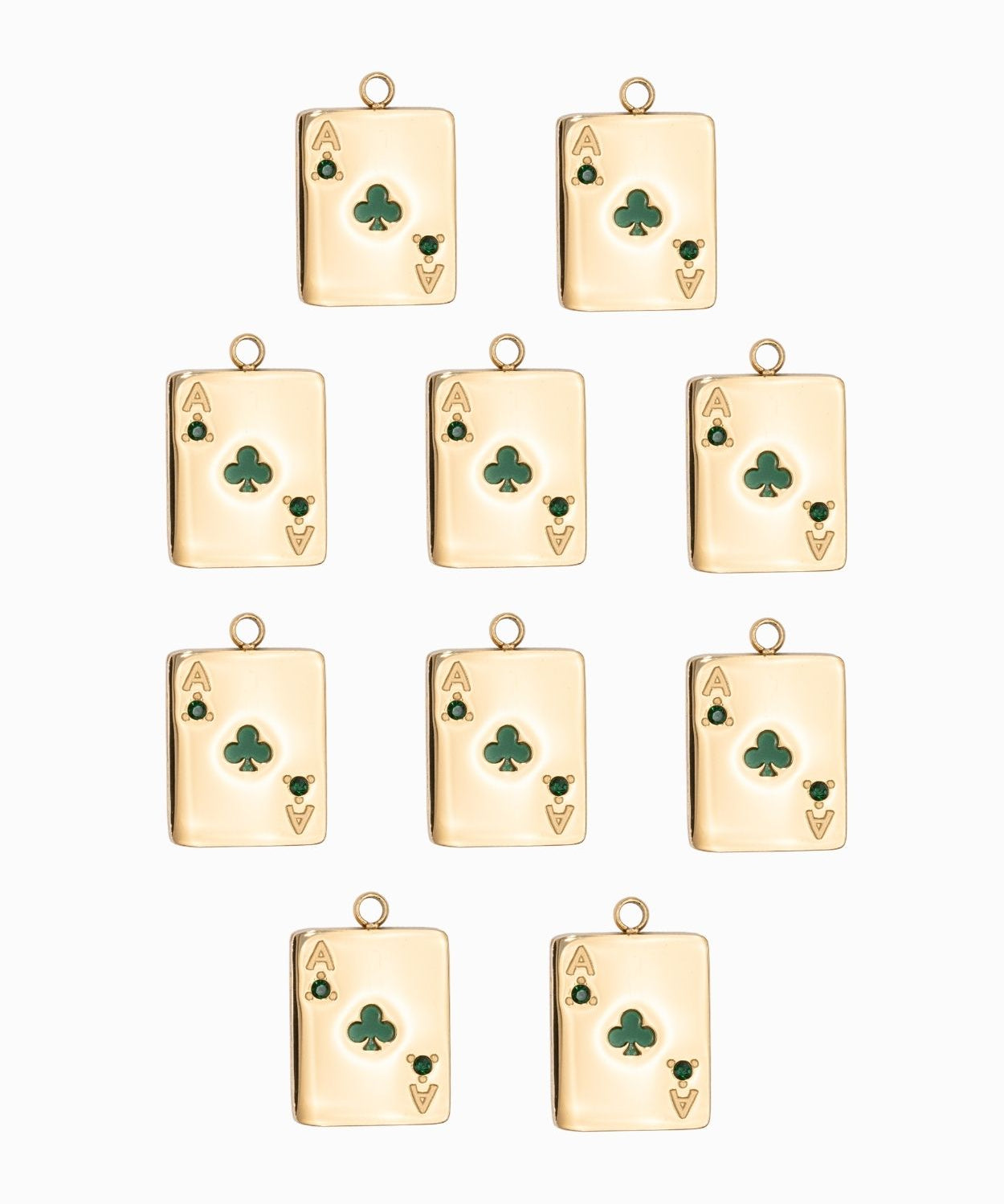 Pendentif jeu de carte trèfle 16x13mm