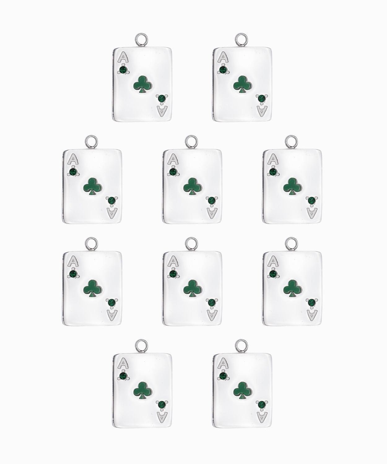 Pendentif jeu de carte trèfle 16x13mm