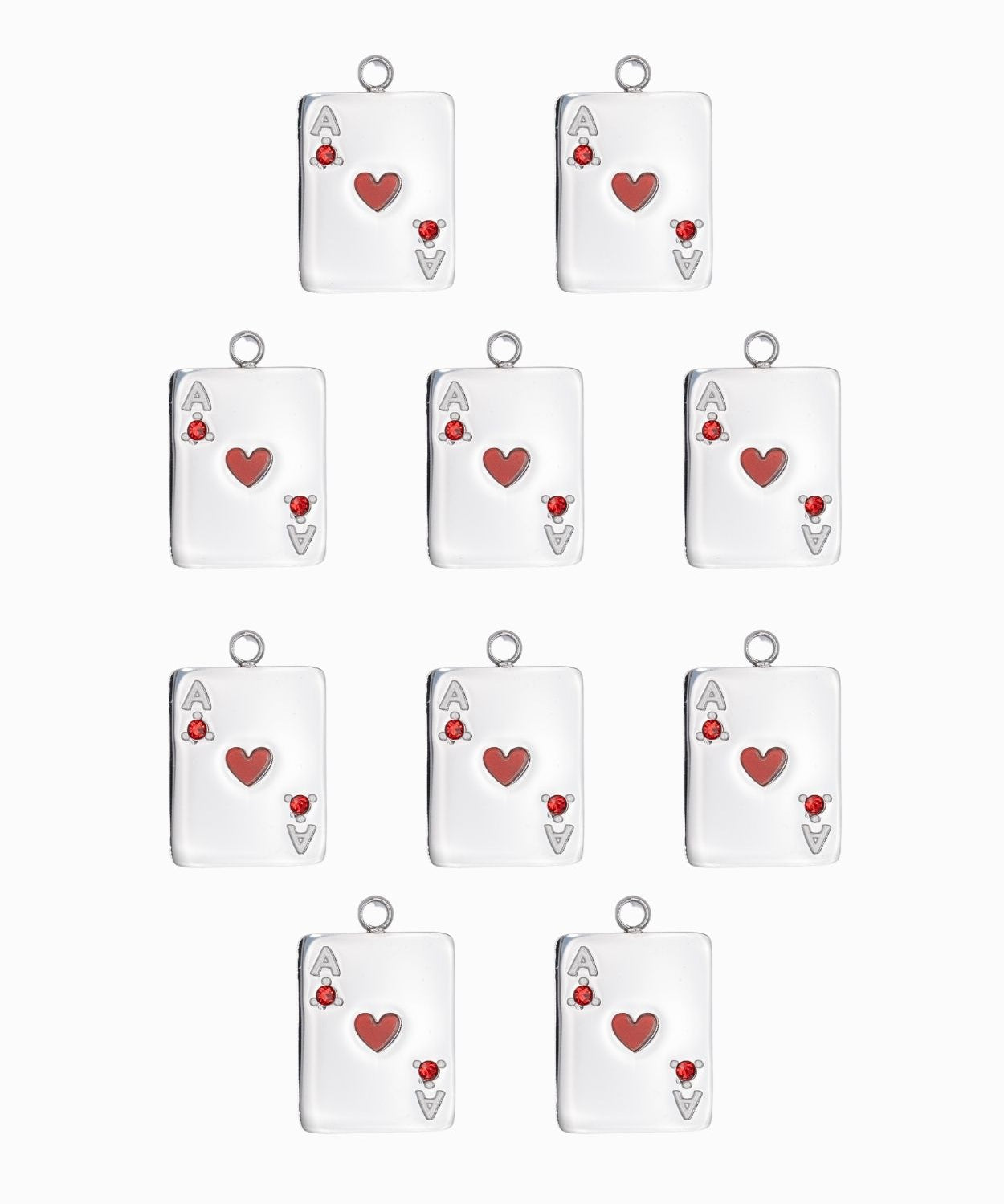 Pendentif jeu de carte coeur 16x13mm