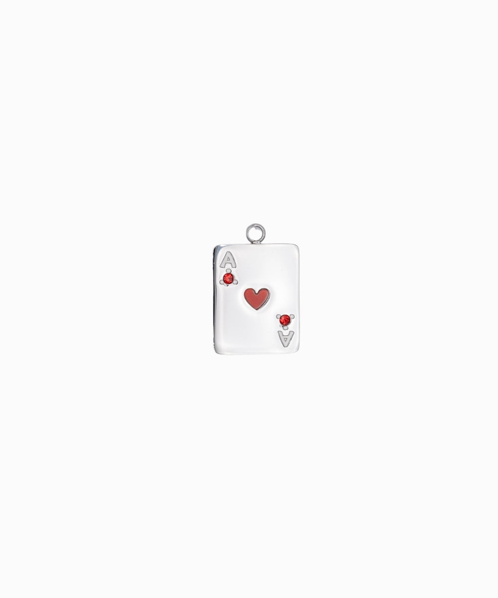 Pendentif jeu de carte coeur 16x13mm
