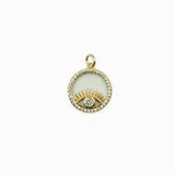 Pendentif l'Oeil nacre strass 16mm