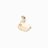 Pendentif lapin et nacre naturelle 15x13mm