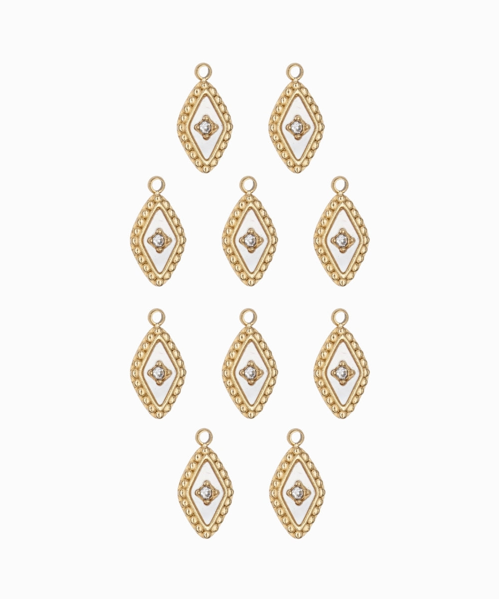 Pendentif losange nacre 10x6mm