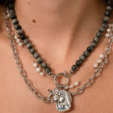 Pendentif médaille Apollo 24x18mm - Rhodié