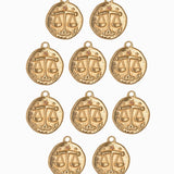 Pendentif médaille signe astro 17mm - Doré