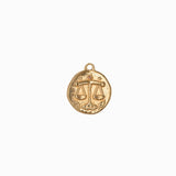 Pendentif médaille signe astro 17mm - Doré