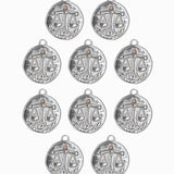 Pendentif médaille signe astro 17mm - Rhodié