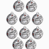 Pendentif médaille signe astro 17mm - Rhodié