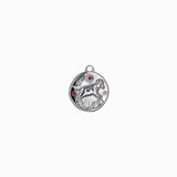 Pendentif médaille signe astro 17mm - Rhodié