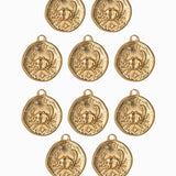 Pendentif médaille signe astro 17mm - Doré