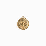 Pendentif médaille signe astro 17mm - Doré