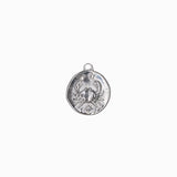 Pendentif médaille signe astro 17mm - Rhodié