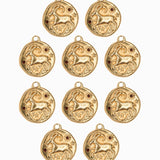 Pendentif médaille signe astro 17mm - Doré