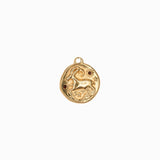 Pendentif médaille signe astro 17mm - Doré