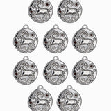 Pendentif médaille signe astro 17mm - Rhodié