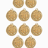 Pendentif médaille signe astro 17mm - Doré