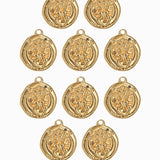 Pendentif médaille signe astro 17mm - Doré