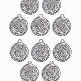 Pendentif médaille signe astro 17mm - Rhodié