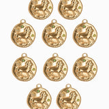 Pendentif médaille signe astro 17mm - Doré