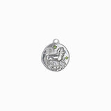 Pendentif médaille signe astro 17mm - Rhodié