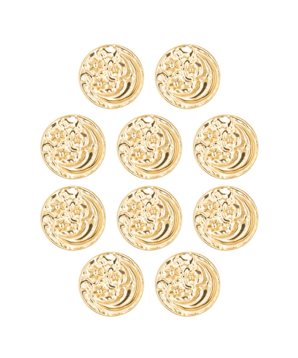 Pendentif médaille Lune étoile 28mm