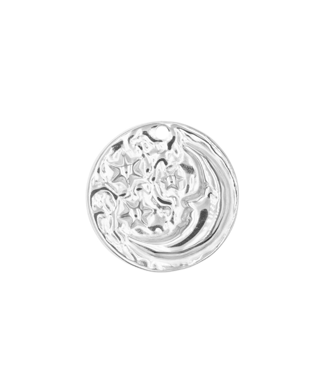 Pendentif médaille Lune étoile 28mm